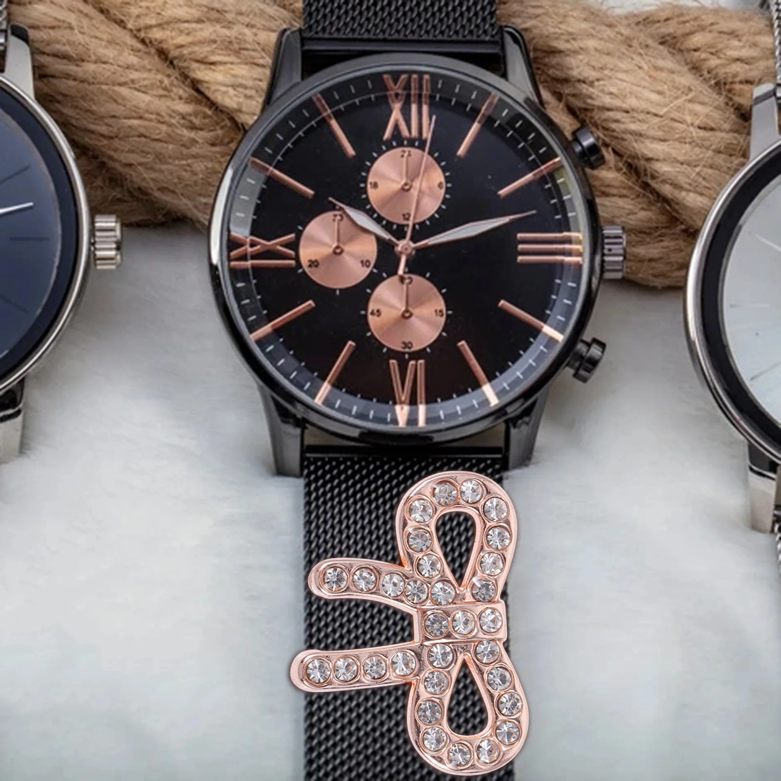 5 Pcs Watch Accessories Strap Charm Pink Decor Pendant Watchband Decorative Loop Rings Loops Alloy Charms of The Lid