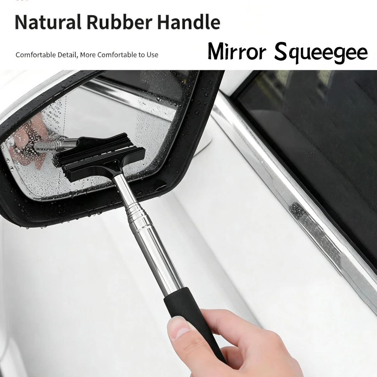 Car Rearview Mirror Squeege Handle Telescopic Cleaning Tool Auto Glass Mist Cleaner Scraper Car Accessories Window Brush