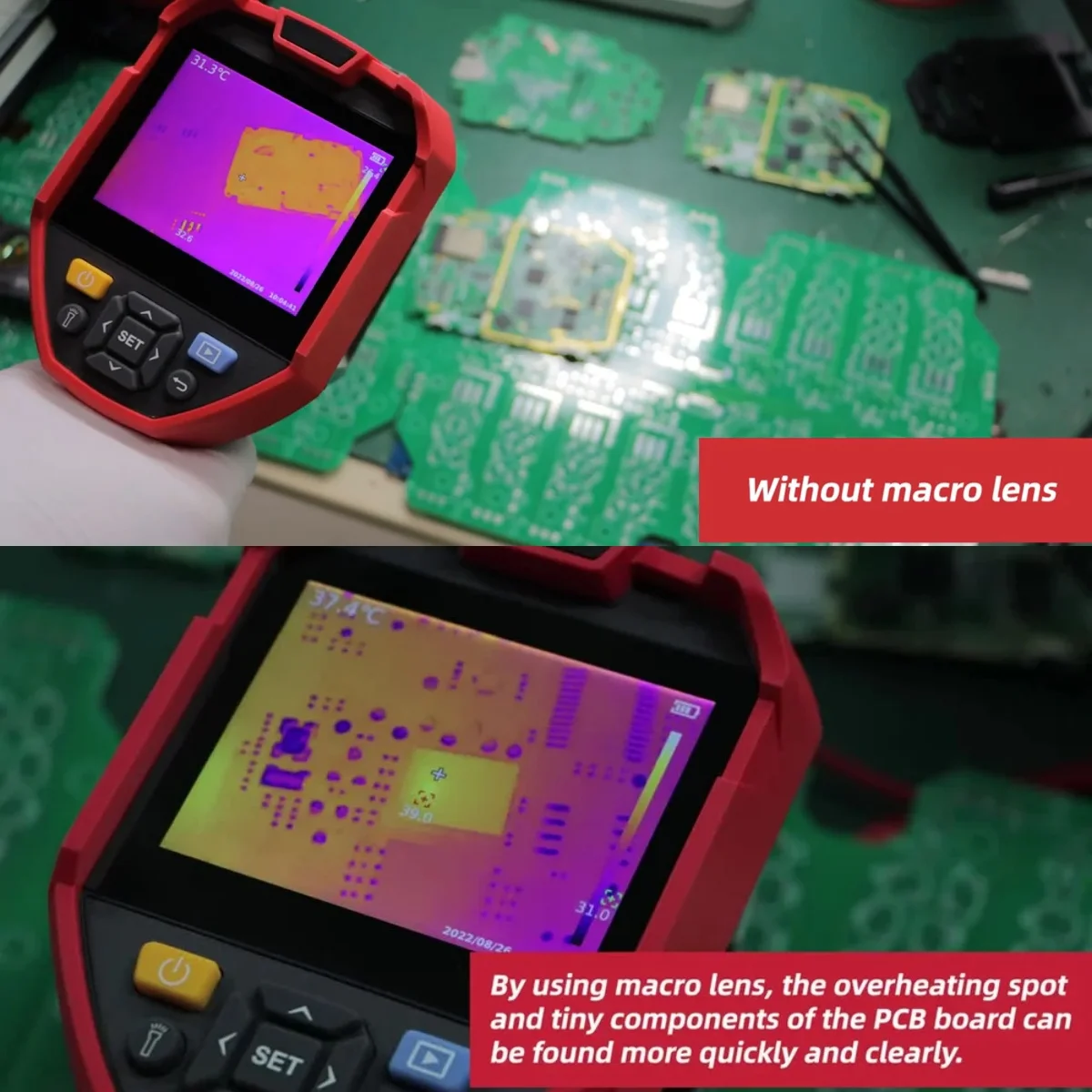 UNI-T UT-Z002 UT-Z003 obiektyw makro do ręcznej kamery termowizyjnej UTi165A UTi260B UTi260E UTi320E UTi720E UTi730E UTi720V UTi730V — zdjęcie 6