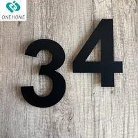 Modern Large House Number Outdoor-12 Inch High Stainless Steel Floating Home Address Number for Outside/Black 20/30cm