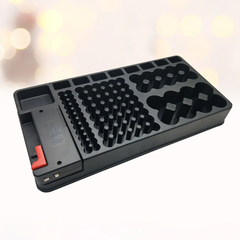 

98Pcs Storage Organizer with Removable Tester Holder for Aa Aaa 9V Button Cells Compact Drawer Closet Wall Mountable