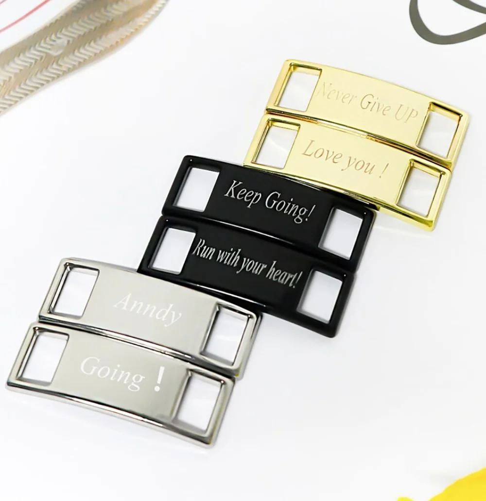 

Частные пряжки для шнурков CustomShoelace, аксессуары для пар, названия с лазерной гравировкой, леogos, узоры, оптом и в розницу