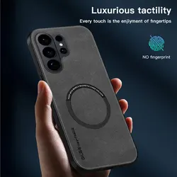 Car Magnetic Leather Case for Samsung Galaxy S26 Ultra S25 S24 S23 S22 S21 S20 Note 10 20 Plus S25Ultra Wireless Charging Cover