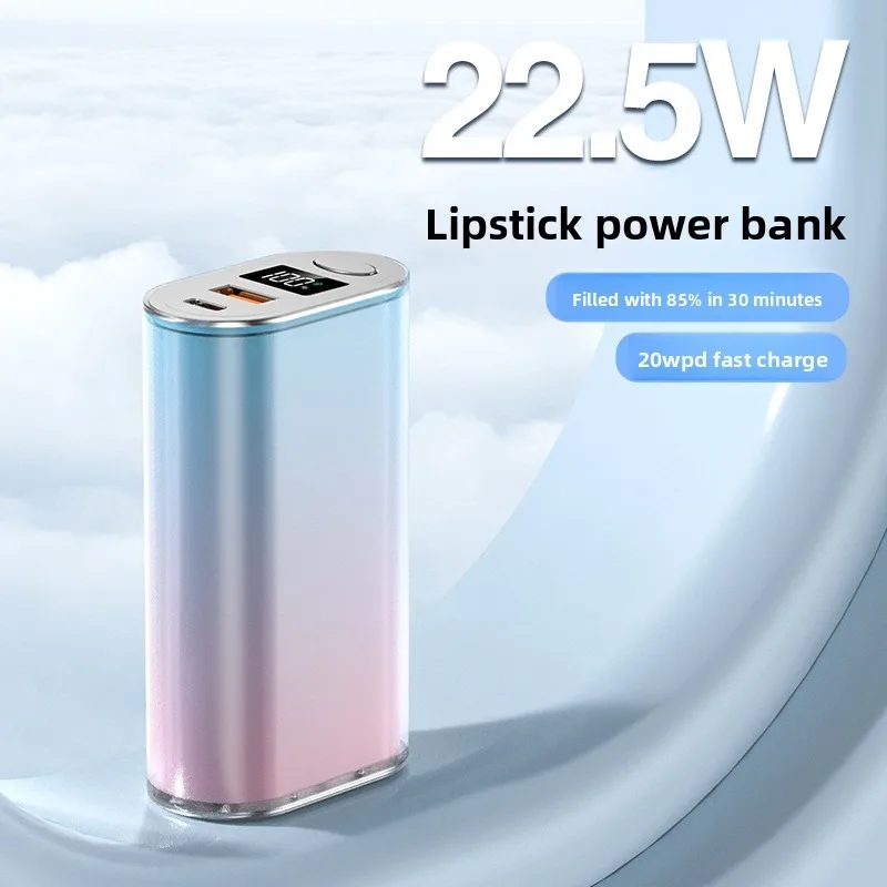 Mini batteria esterna da 5000 mAh (Power Bank) – Ricarica rapida USB-C 22,5 W, format tascabile per iPhone, Samsung, Xiaomi