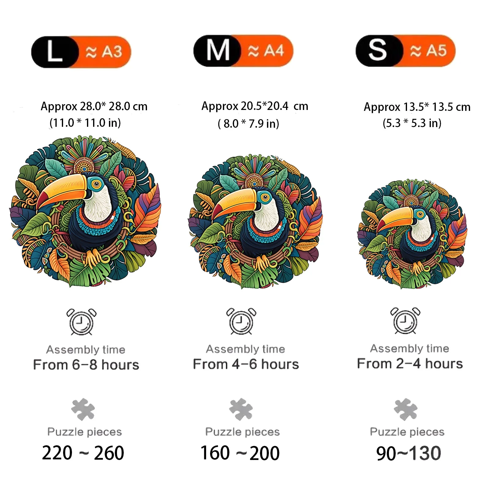 Unique Toucan Wooden Puzzle: Irregular Animal Pattern Jigsaw, Educational Toy, Ideal Halloween & Christmas Gift for Family