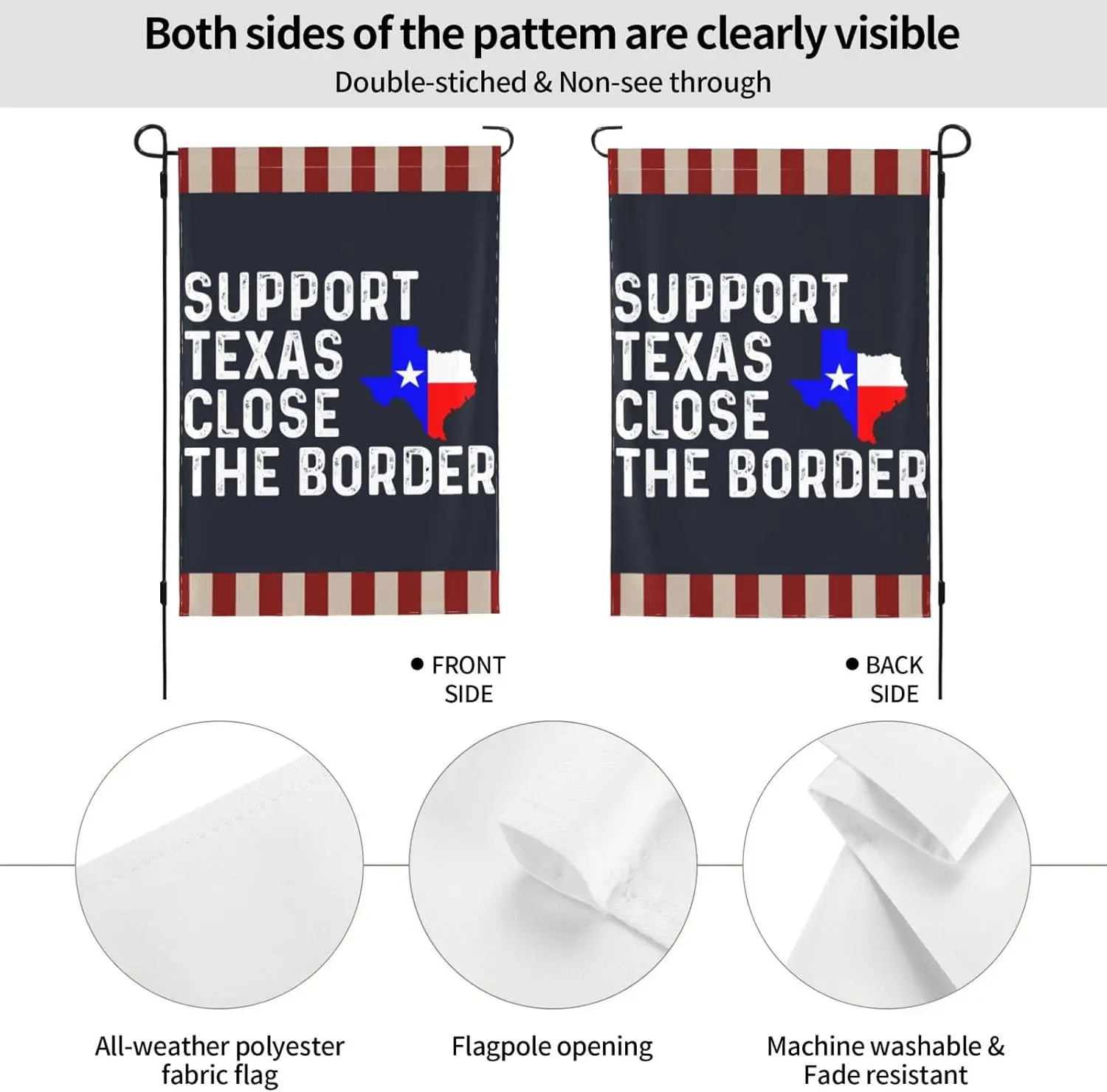 Support Texas Close The Borders Flag Support Texas Close The Borders Garden Flag Novelty Garden Flags 12x18 Double Sided Seasona