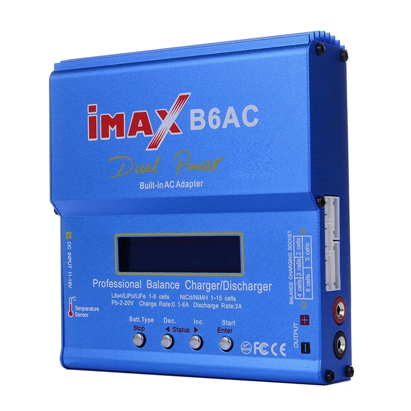 Untuk IMAX B6AC 80W RC pengisi daya keseimbangan + XT60 kabel Digital Li-Ion hidup Nimh Nicd PB baterai Discharger steker EU tahan lama