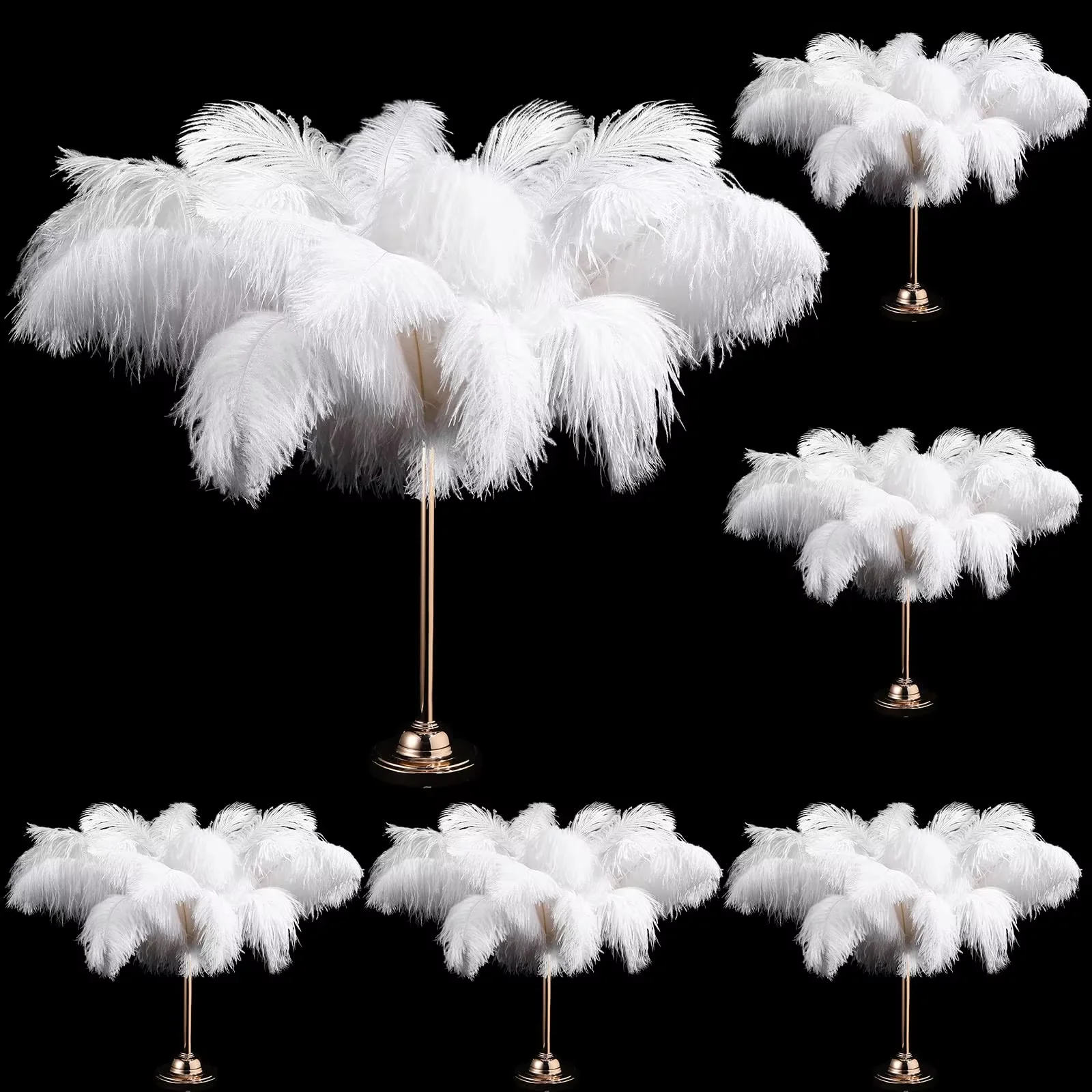

100-300PCS White Ostrich Feathers Bulk Natural Ostrich Feathers for Wedding Party Decorations Table Decorations DIY Crafts