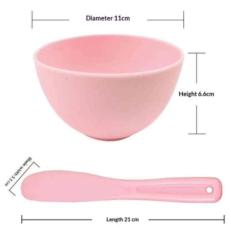 DIY Face Mask Mixing Bowl & Spatula Set Pastel Smooth Plastic Non-Slip for Home Beauty Skincare Tools