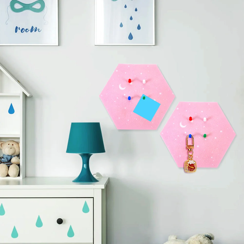 Note Board Felt Wall Panel Square Mirrors for Pink Hexagon Bulletin Tiles Decor