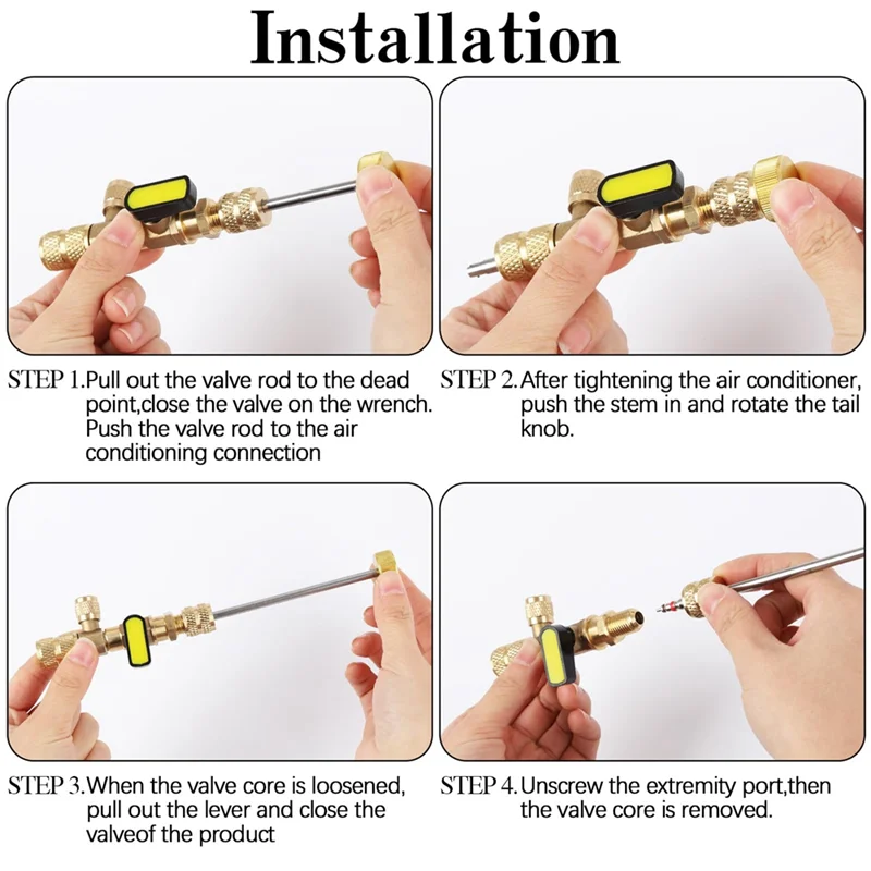 

Инструмент для снятия сердечника клапана, двойной размер 1/4 "и 5/16" SAE, набор инструментов для снятия сердечника клапана/инструмента, инструмент для удаления сердечника клапана