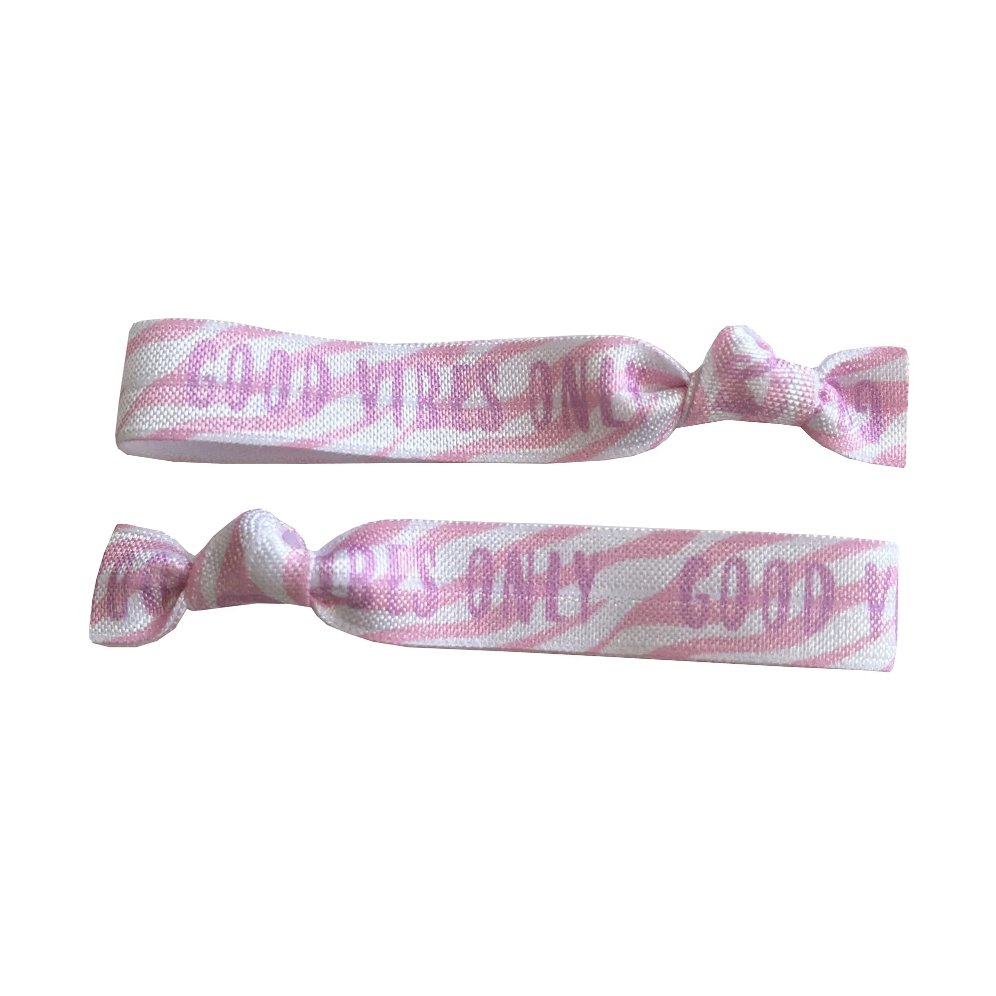 100 Stück Happiness AMOUR LABELLE geknotetes Haargummi-Armband Good Vibes Carpe Diem Love Print Pferdeschwanzhalter Gummiband-Armband – Detail 19