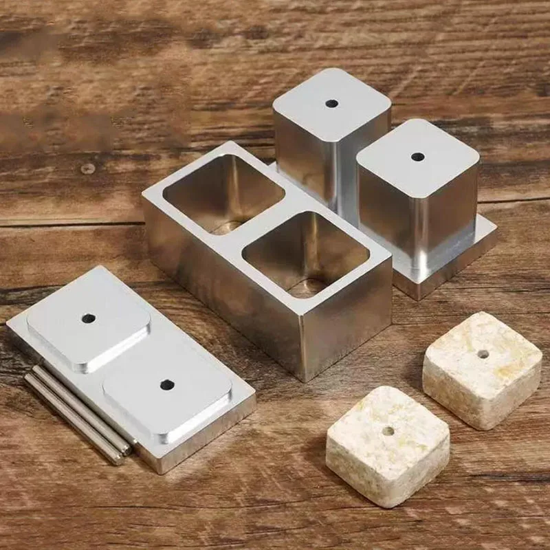 Manual Double Hole Bait Brick Press Mold Aluminum Alloy 39x38mm Per Hole DIY Carp Fishing Bait Making Compression Mould