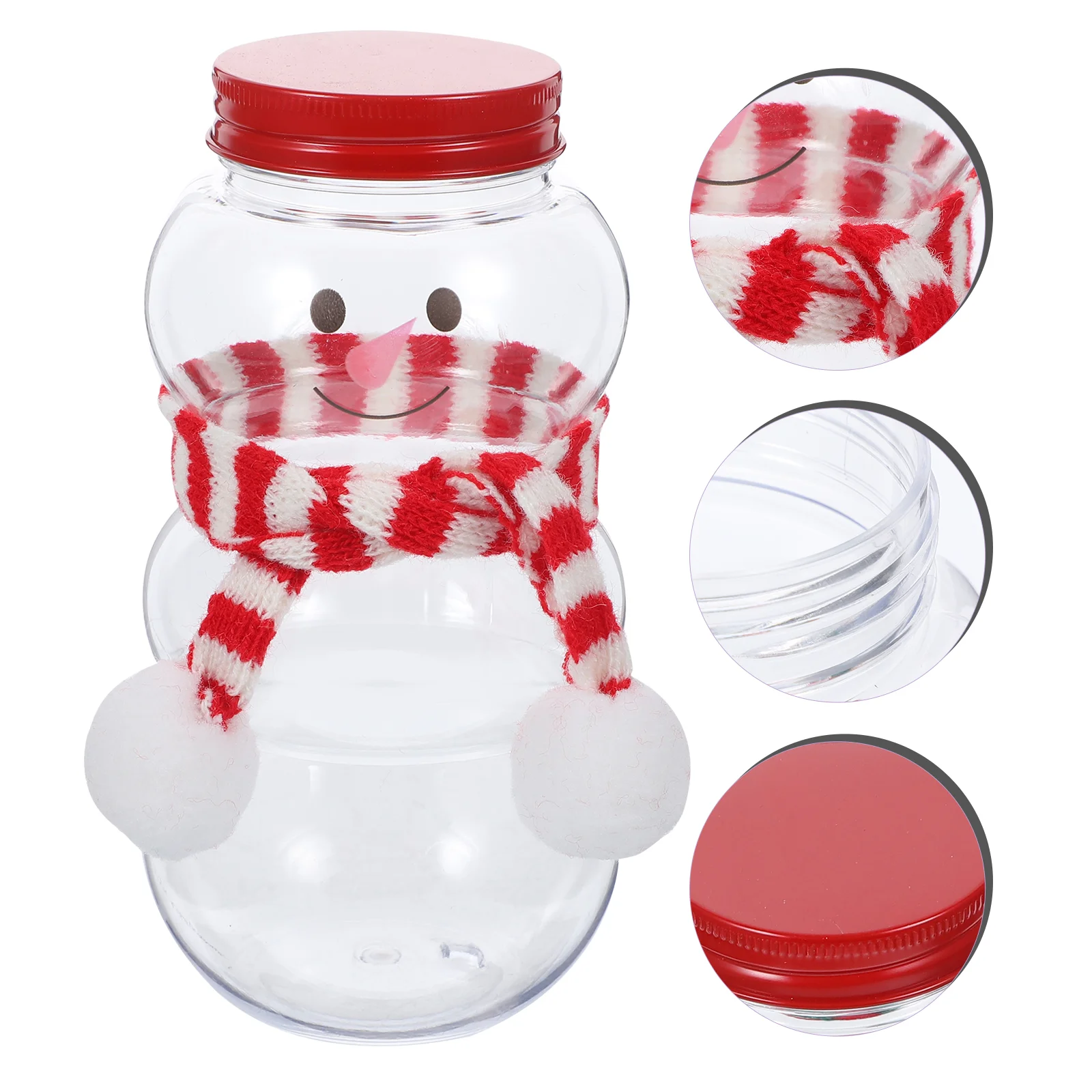 10 Sets Clear Candy Jar Christmas Bottle Empty Bottles with Caps Storage Container Milk Tea Wrapping Portable Beverage Man