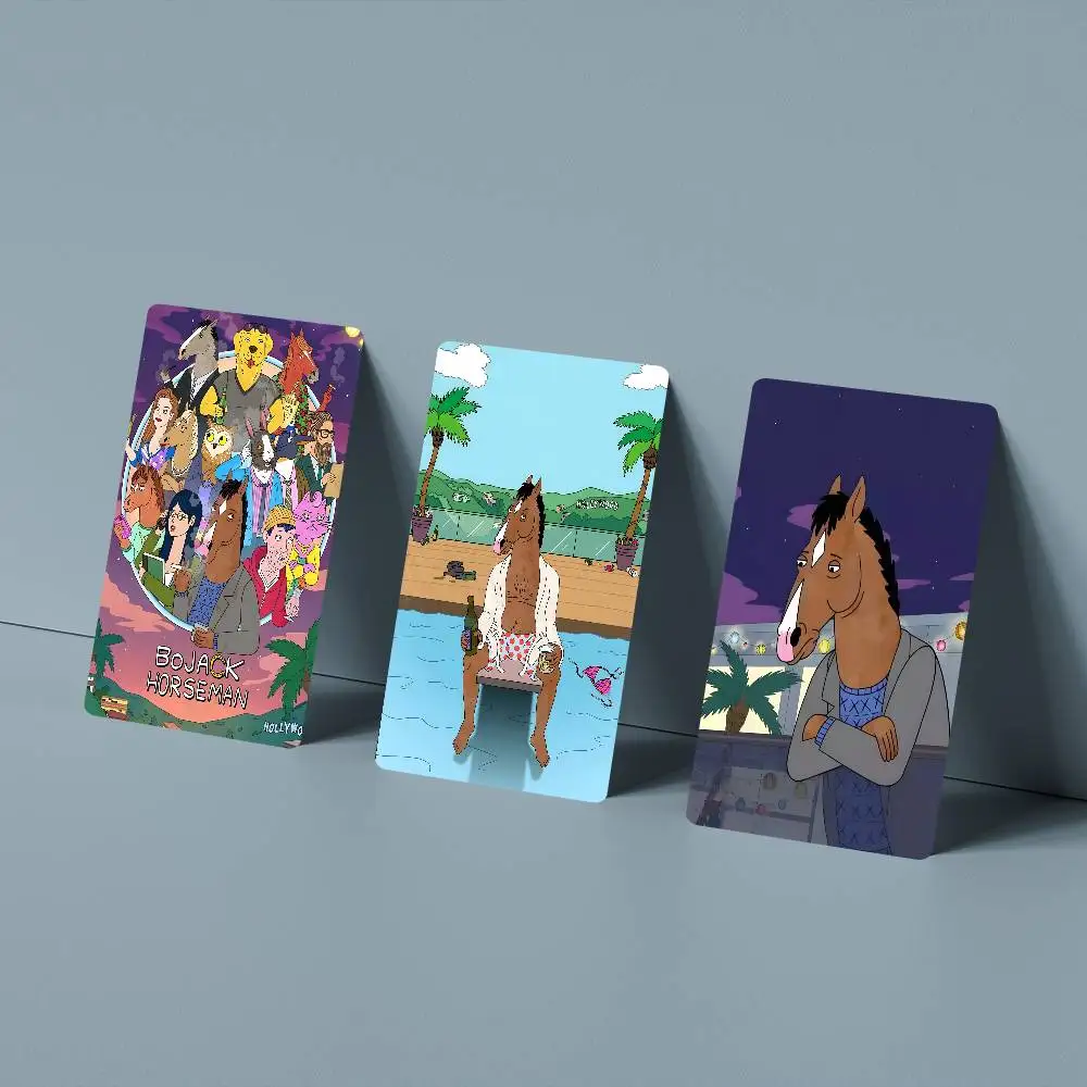 B-Bojack Horseman Hollywoo Credit Card 4PCS Anti-scratch Waterproof Stickers for Bank Debit Decorative Protection