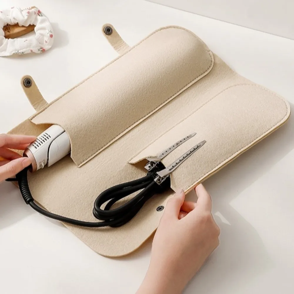 Felt Curling Iron Bag Heat-Resistant Protective Cover Straightener Storage Pouch Dustproof HighTemperature