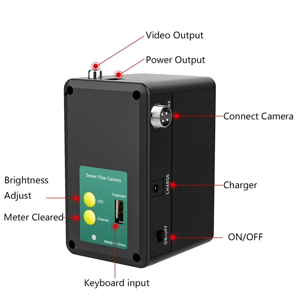10.1 "IPS السيارات التسوية الذاتية 1080P شاشة تسجيل الصوت 30 متر 7 مللي متر كابل الألياف الزجاجية أنابيب الصرف الصحي التفتيش الكاميرا #5
