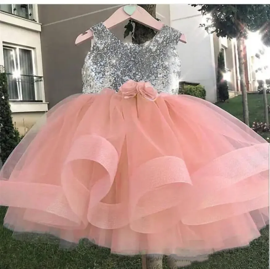 Robe d'anniversaire à plusieurs niveaux pour bébés filles, robes gonflées à fleurs pour mariage, fête d'anniversaire pour enfants, quelle que soit la taille de l'enfant 12M 24M