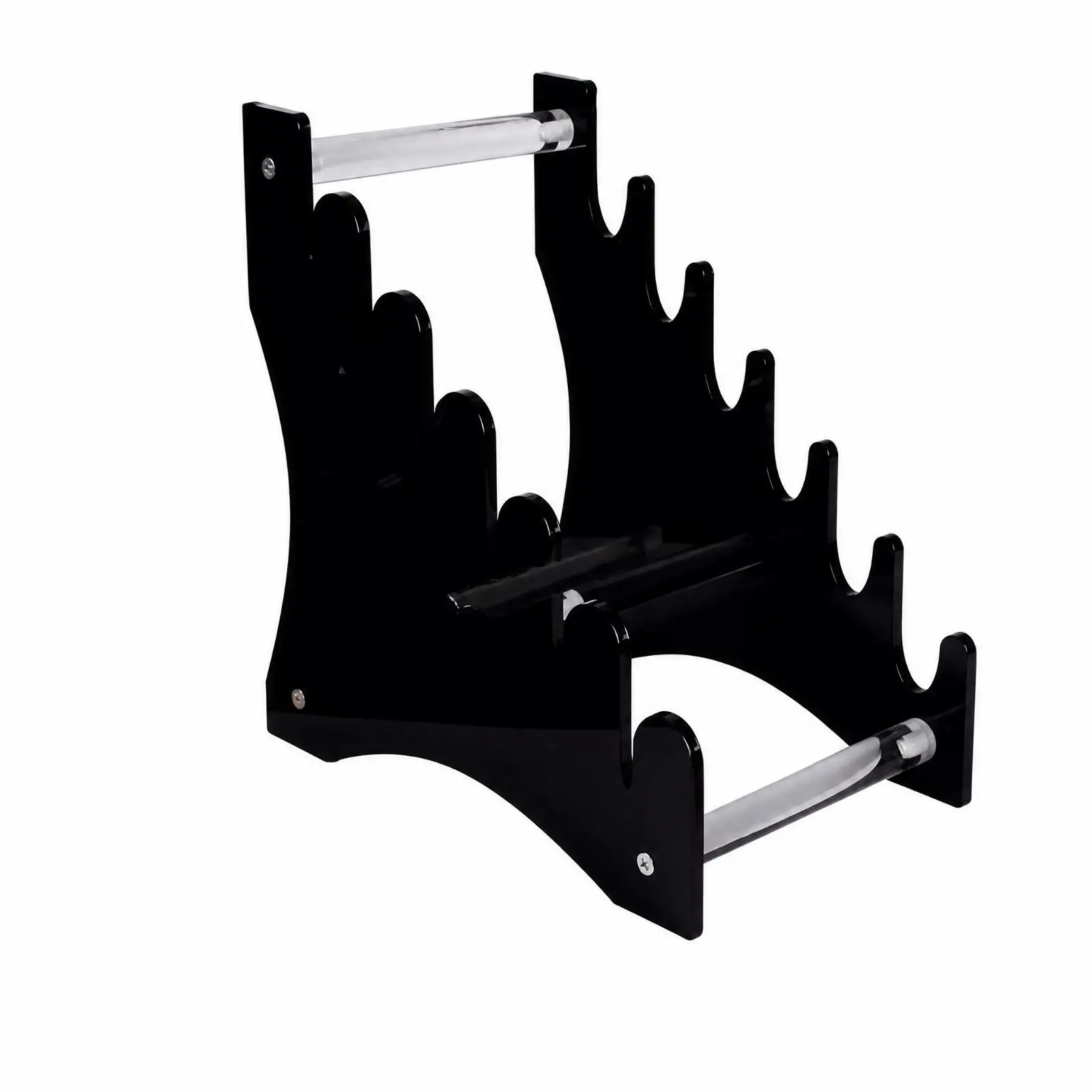 Transparent Acrylic Display Stand Multi Tier Knife Rack Storage Holder with Raised Cradle Positions for Small Tool Countertop