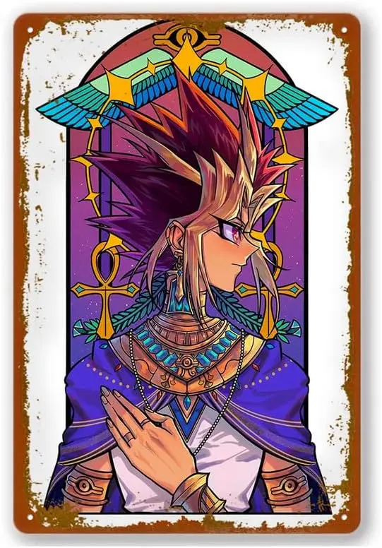 Anime 80S Retro Yami Yugi Vintage Metal Tin Signs Aluminium Signs Modern Wall Decoration For Bedroom Office Home Wall Home Room