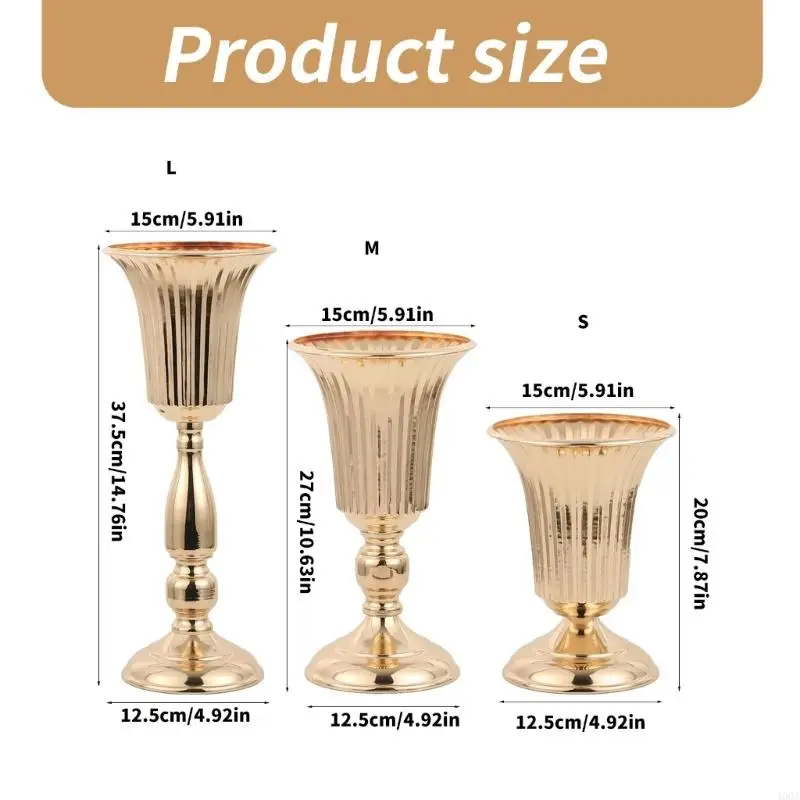400A 금속 꽃 꽃병 테이블 중심 캔들 홀더 기념일 웨딩 파티