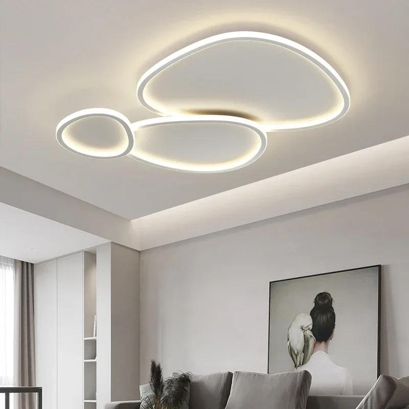 2025 Nordic Led Minimalist Ceiling Lamp Dimmer White For Living Room Bedroom Bathroom Ceiling Lights Home Decor Lusters Luminair