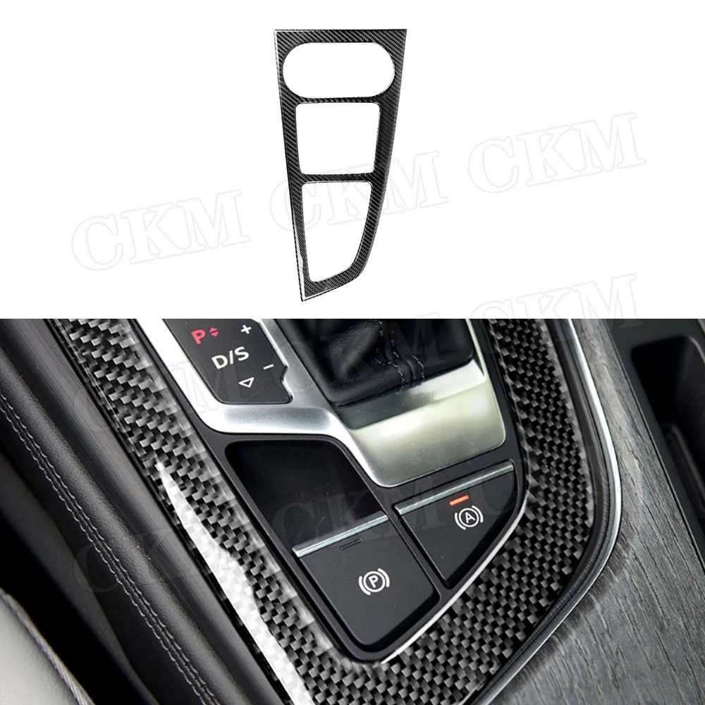 

Carbon Fiber Car Gear shift Panel Frame Cover Trim Sticker For Audi A4 B9 A5 2017 2018 2019 Car Accessories