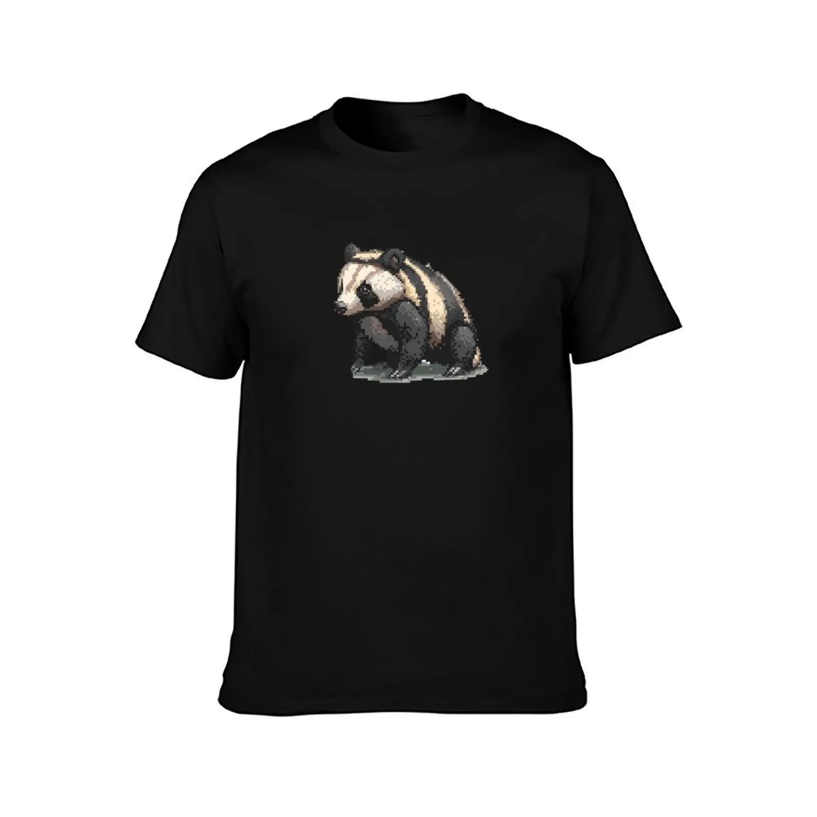 Pixelated Badger Artistry T-Shirt Christmas Casual Tee Shirt T-Shirt