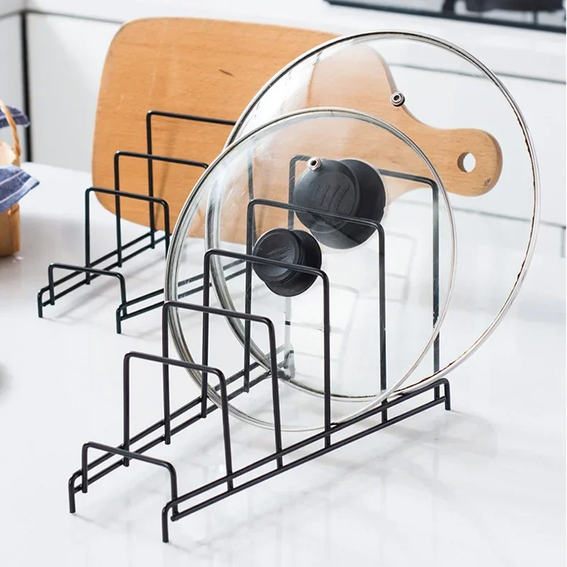 Iron Art Rack Shelf Multi Layer Space Saving Organizer Cutting Board Pot Lid Plates Stand Holder Storage For Kitchen Home Decor