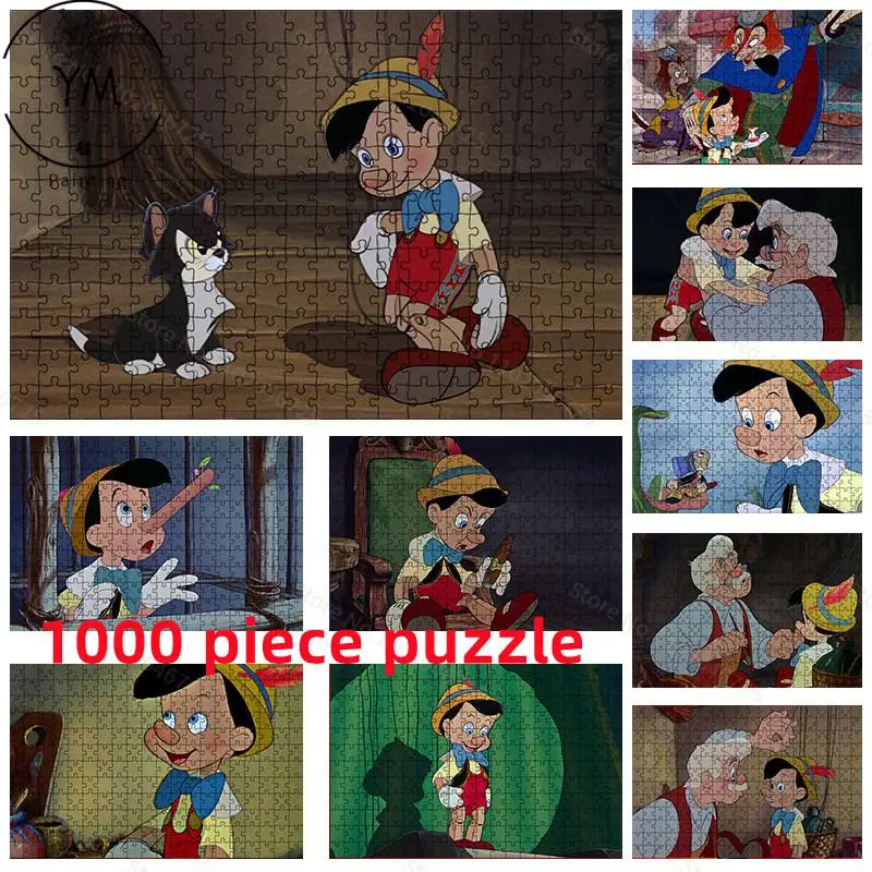 

1000 Piece Puzzle HD Printing Disney The Adventures of Pinocchio Pattern Cartoon Jigsaw Puzzle Toy Kids Adult Collection Hobby