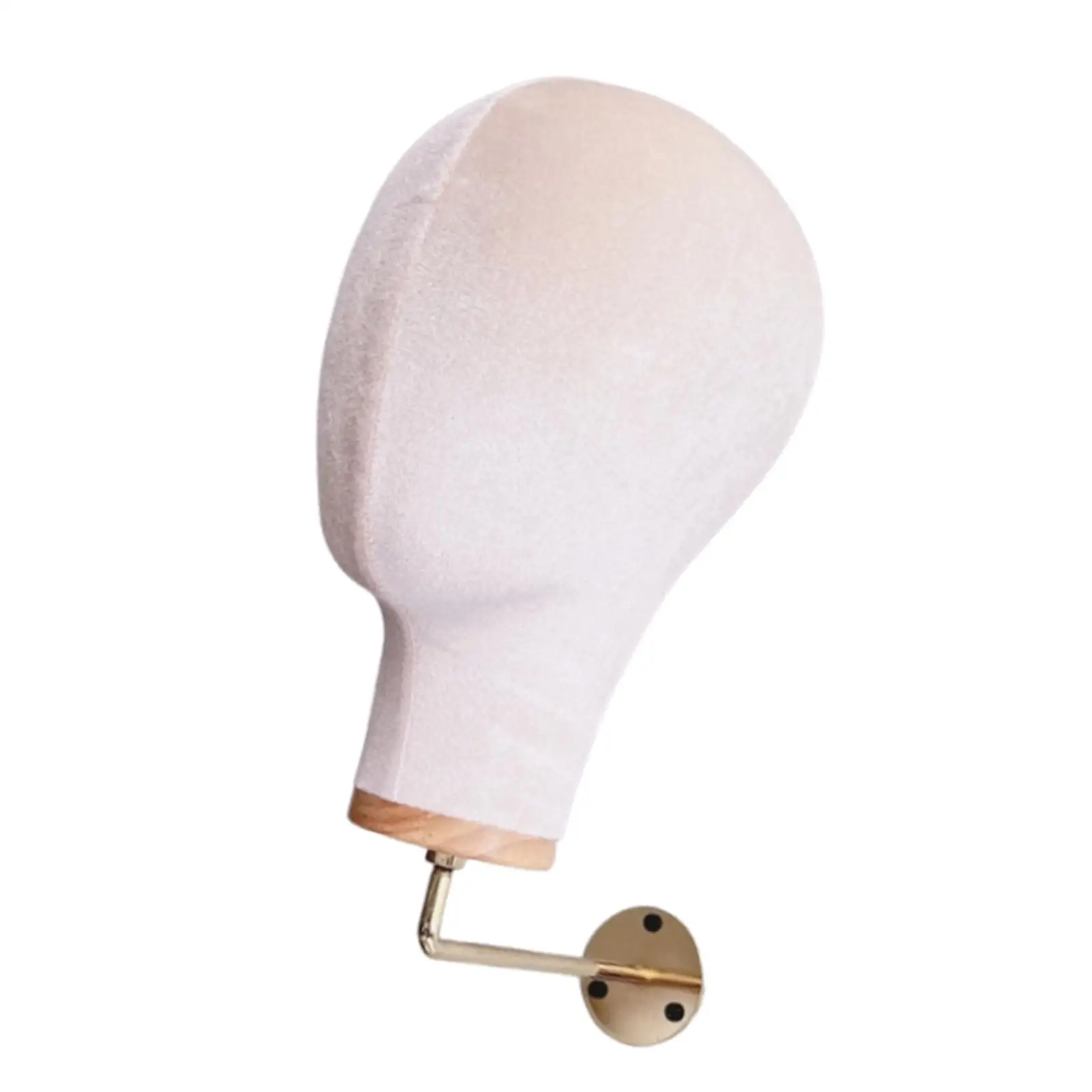 Hat Cap Display Rack Wall Mounted Mannequin Head Model for Wig Stand Holder with Cloth Surface and Wooden Frame