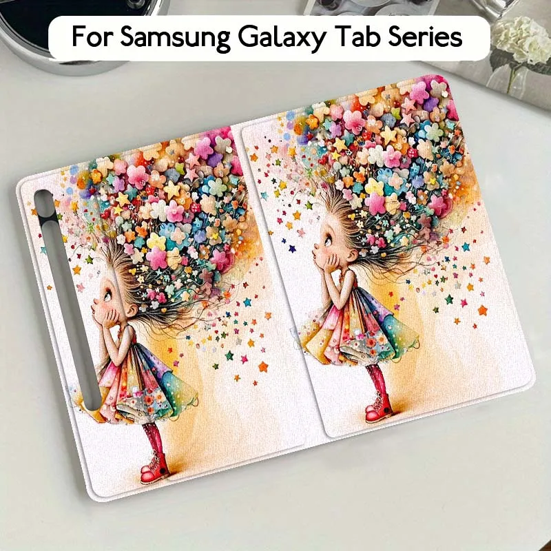 

Cartoon Girl Christmas For Samsung Galaxy Tab S10 S9 S8 S7 FE Lite Soft Flexible Support Tablet Case Gift