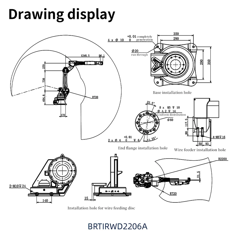 Brent Six Axis Welding Industrial Robot BRTIRWD2206A Is Capable of Handling 6KG With a 2.2-meter Robotic Arm