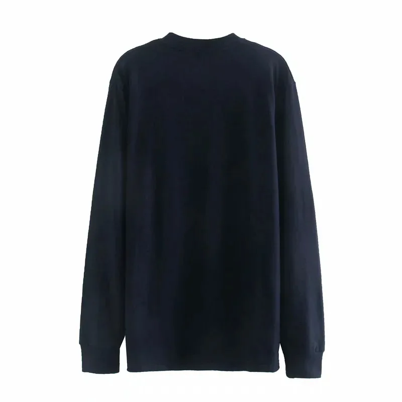 

Осенняя новая женская футболка Long Sve, модная европейская хлопковая футболка с животным узором, круглая футболка свободного кроя...