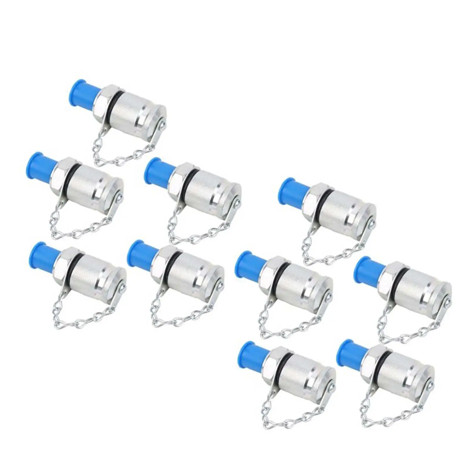 

10 Pieces Hydraulic Pressure Test Couplings Kit, Parts, Temperature Resistance Replacement Accessories for Pressure Detection