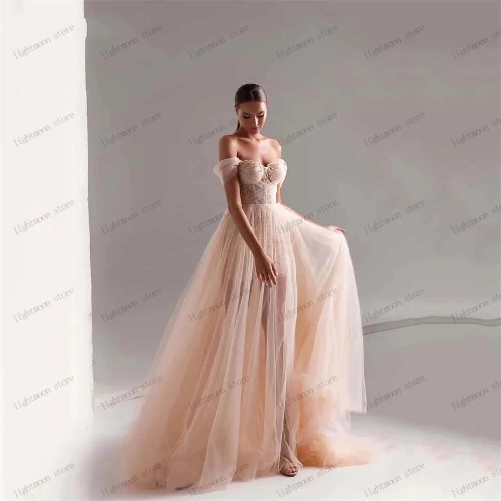 Gaun malam Vintage A-Line Tulle berjenjang gaun Prom jubah ilusi untuk pesta Formal elegan Sweetheart Vestidos De Gala 2024