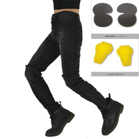 Motorcycle Riding Pants Motorcycle Jeans Slim Fit with CE Knee Hip Removable Protectors Armor for Women