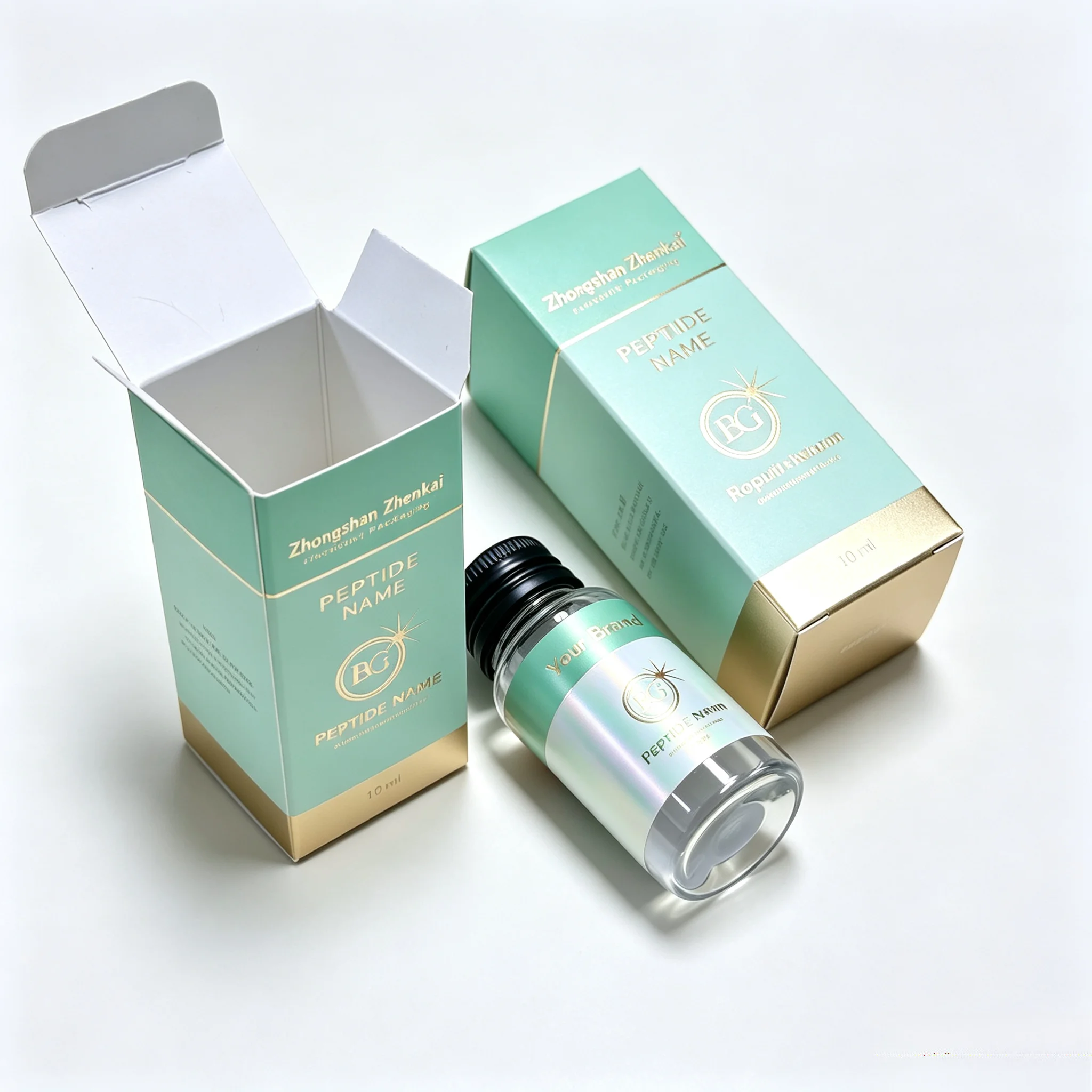 Premium Custom Peptide Label Boxes Waterproof HD Vinyl Self Adhesive Stickers Compatible With 3ml 10ml Beauty Agent Bottles