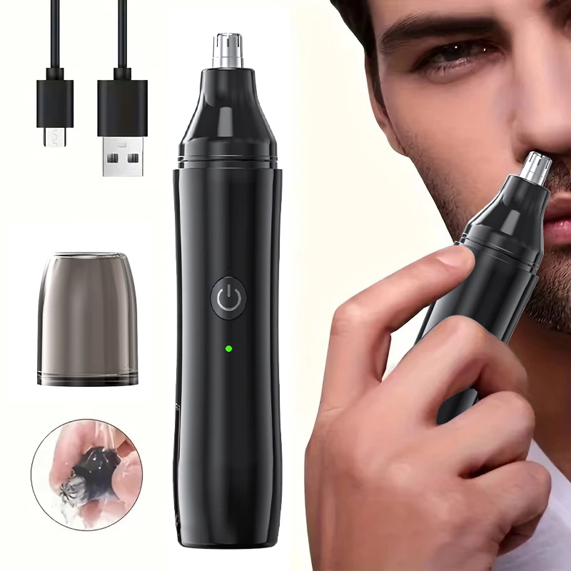 Rechargeable Nose Hair trimmer and Facial Hair remover for Men Nose Hair Shaver for nasal clearance - portable grooming tool