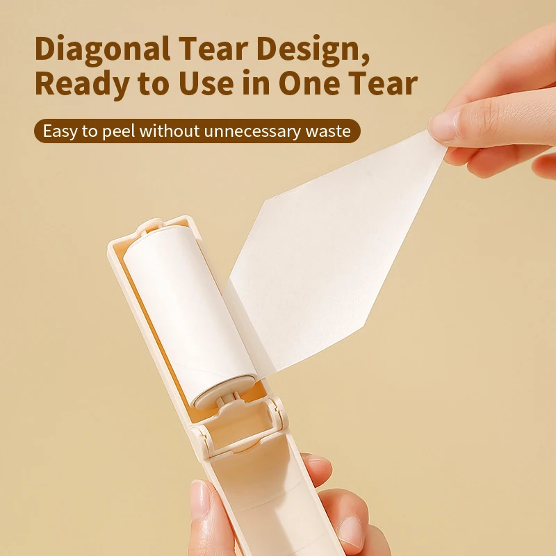 Mini Foldable Lint Roller Portable Sticky Pet Hair Remover Tearable Sticky Paper Dust Fluff Cleaner For Clothing Sofa Travel Use