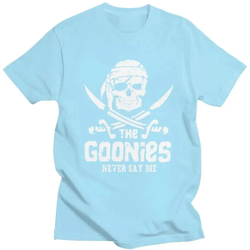 Handsome The Goonies Skull Pirates T Shirt Men Short Sleeve 100% Cotton T-shirt Graphic Movie Film Tee Streetwear 65761