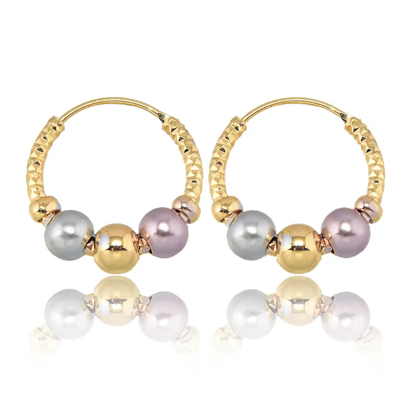 Brincos Clássicos de Cobre Banhados a Ouro, Simples, Acessórios de Moda Feminina em Ouro 18K, Presente para Casamento, Festa ou Aniversário