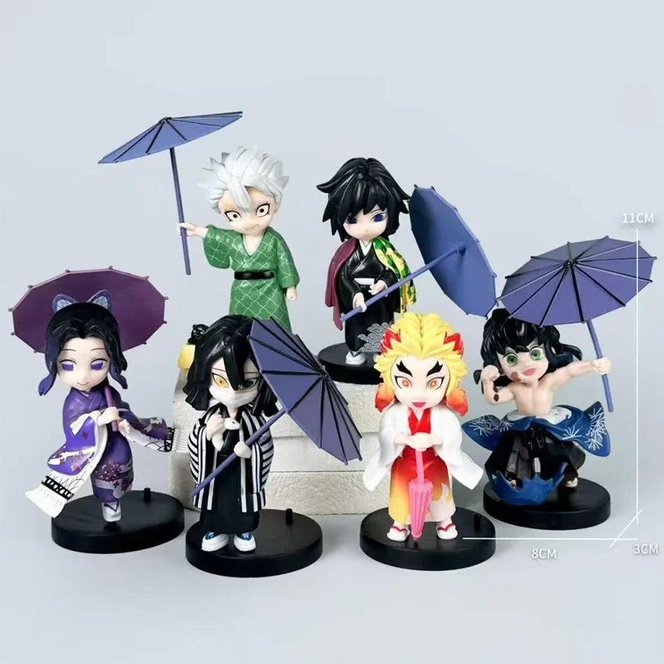 New Style Demon Slayer Figure Plum Rain Series Kochou Shinobu Tomioka Giyuu Kanroji Mitsuri Toy Gift view 6