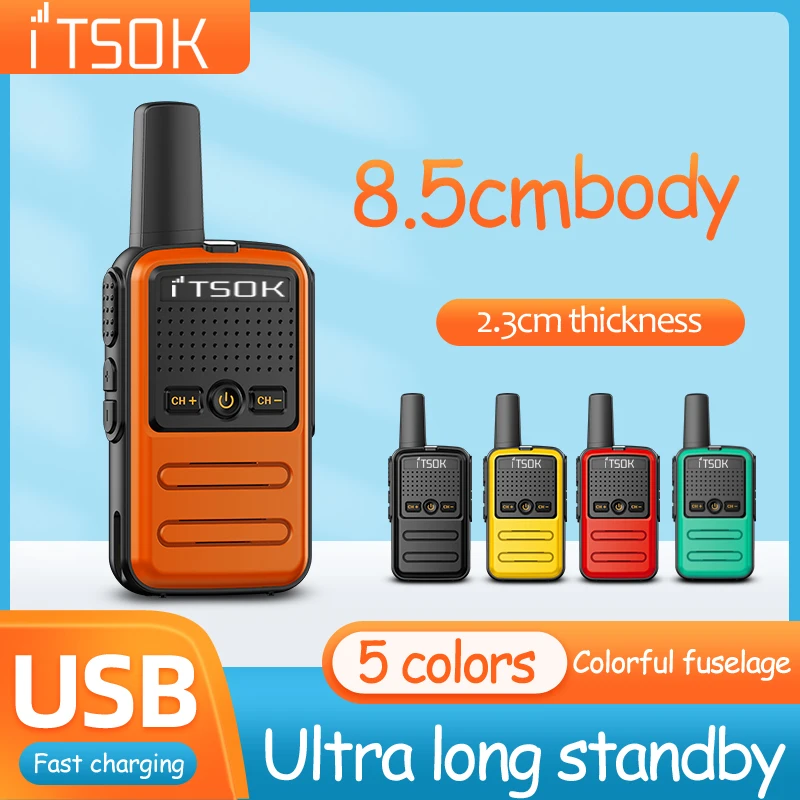 2Pcs ของขวัญไร้สาย Intercom ที่มีสีสันลำตัว Transceiver 2-Way RadiosTable Mini ของเล่นยาว Talki Walki Walkie Talkie