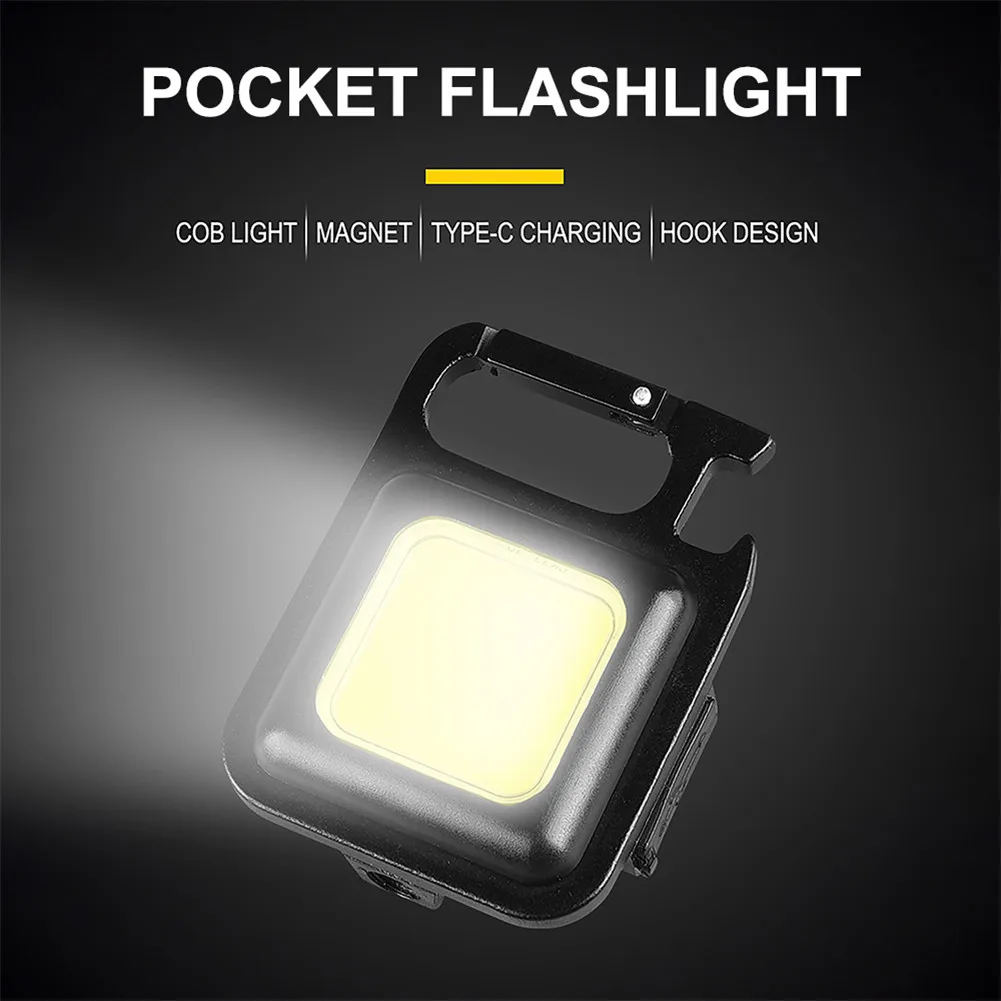 ZK30 Portable COB USB Rechargeable Mini LED Flashlight Work Light Pocket Flashlight Keychains Outdoor Camping Lamp