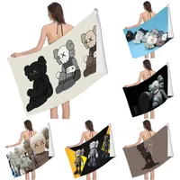 Towel towel pattern beach towel, quick drying and absorbent, The fabric is made of cotton and does not Luxury Cool-K-Kaws Bear