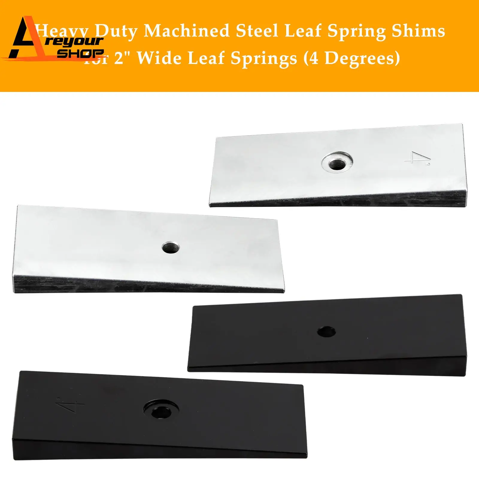 

2PCS 2" Wide 4°Degree Steel Leaf Spring Degree Shims