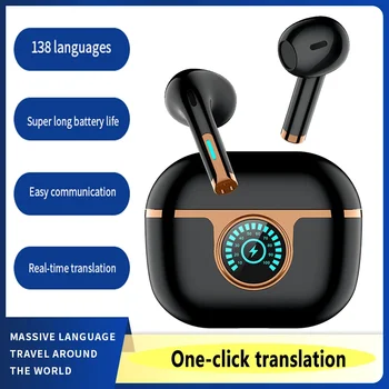 Real-time Language Translator Instant Voice Offline Translation Earbuds Support Wireless Charging Bluetooth Earphone Travel Trans