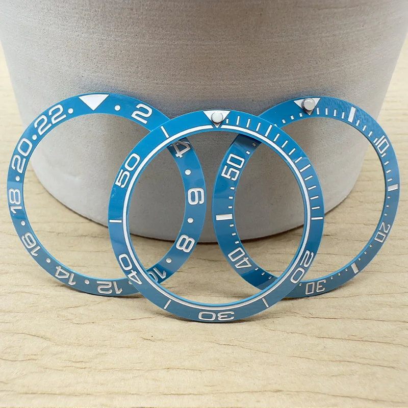 38mm X 30.6mm Turquoise Ice Blue Ceramic Watch Bezel Insert Mods Fit 40mm Automatic GMT SUB SKX007 Repair Accessories Case Ring