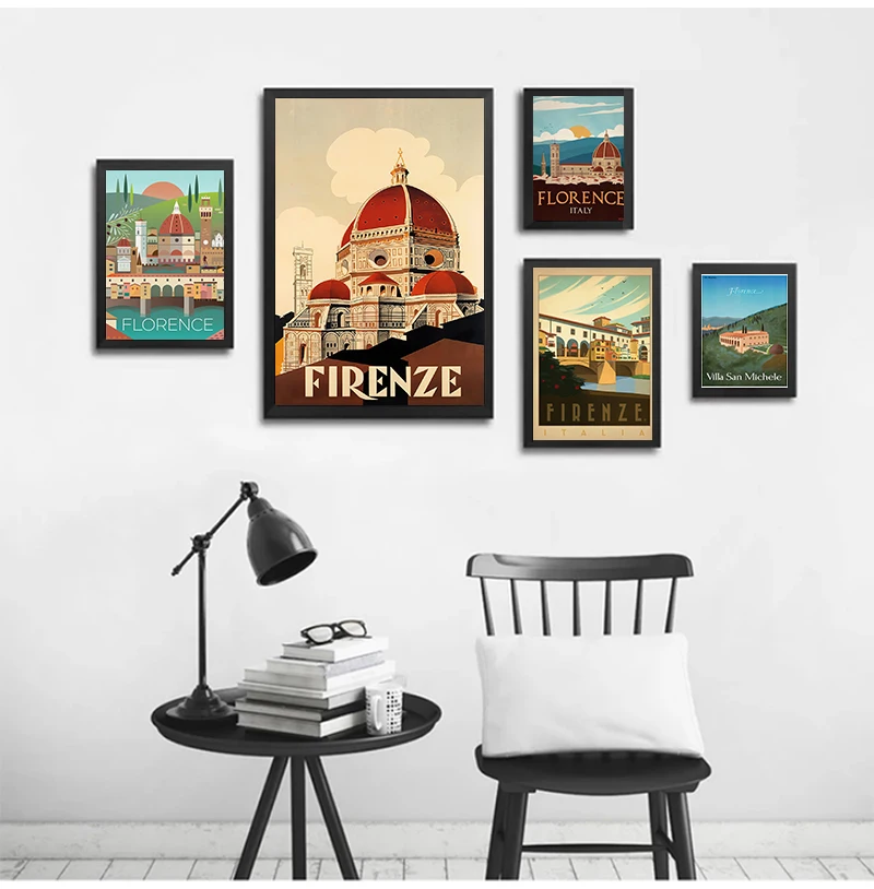 Italy Tuscany Florence City Travel Vintage Print Art Canvas Poster For Living Room Decor Home Wall Picture